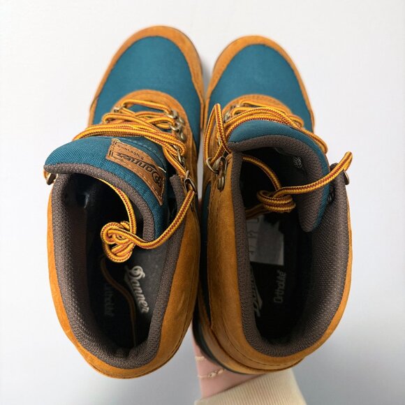 Danner Jag Womens Hiking Boots Sz 9 Distressed Brown Deep Teal Lace Up Mid Top - Picture 9 of 9